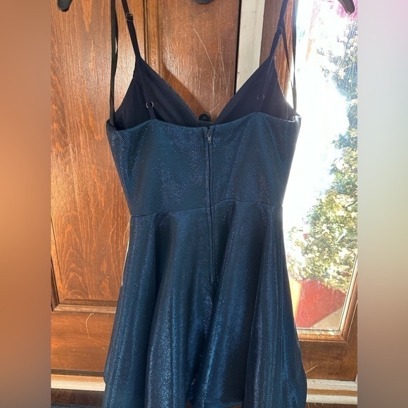 B Darlin-Shimmer flair dress. Navy metallic-1/2 juniors-NWT - Picture 7 of 7